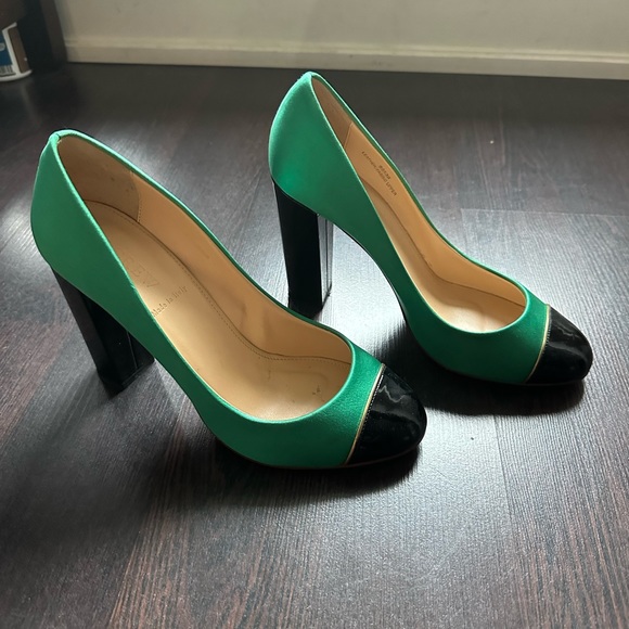 J Crew green satin shoes - Picture 2 of 3